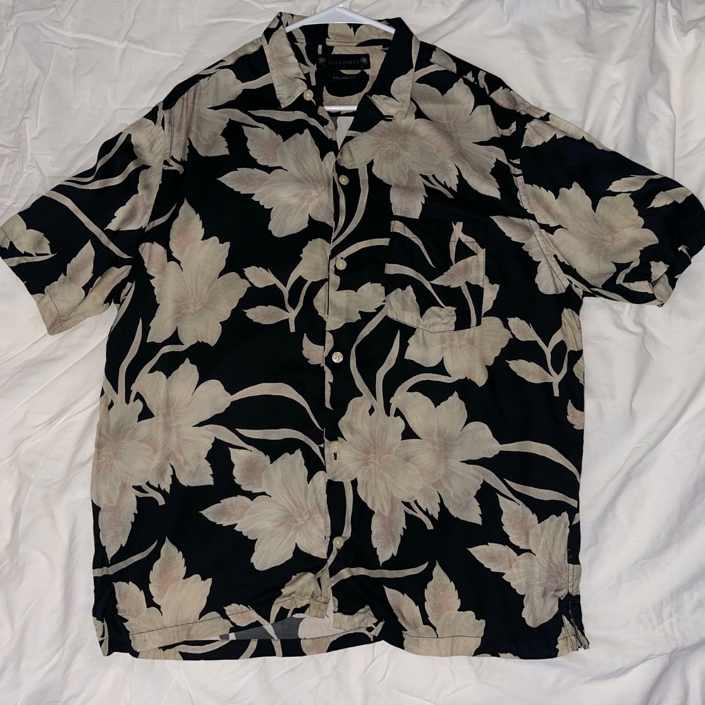 All Saints Floral Rayon Button Down